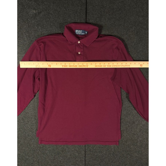 Polo Ralph Lauren Long Sleeve Polo Shirt Burgundy Mens Size M - Picture 3 of 8
